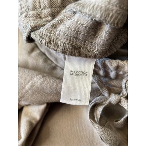J Jill M Elastic Waist Pull On Stretch Cotton Jogger Pant Pockets Oatmeal Khaki - Picture 5 of 12